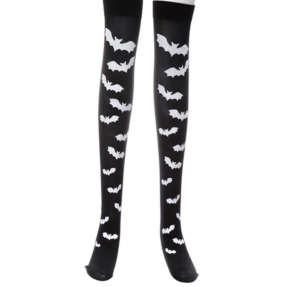 Black Batty Bats Thigh High Over Knee Stocking Socks